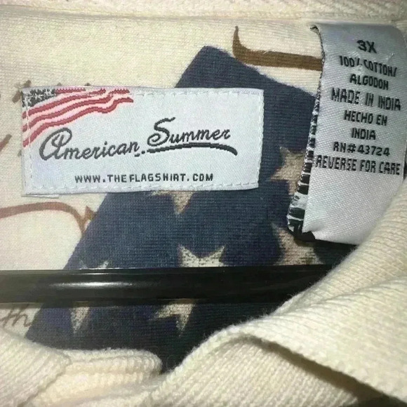 American Sumer Patriotic American Flag Polo Size 3X - Picture 3 of 3